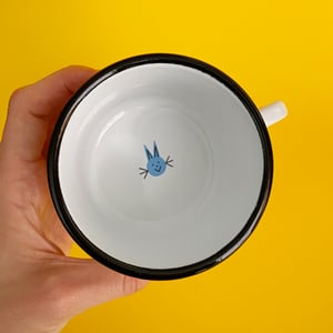 Custom Croissant Cat enamel mug