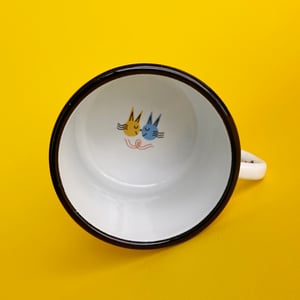 Custom Two Cats enamel mug