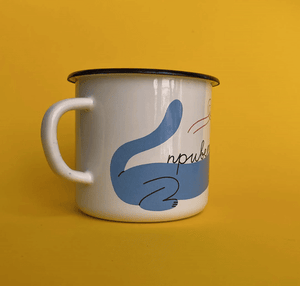 Custom Two Cats enamel mug