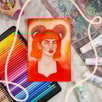 Image 3 of ARIES Star Sign Character Original Watercolor