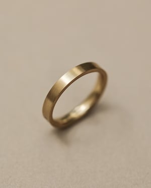 Image of 18ct yellow gold 3mm matte finish flat court ring