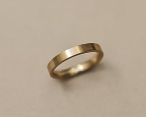 Image of 18ct yellow gold 3mm matte finish flat court ring