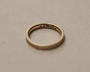 Image of 18ct yellow gold 3mm matte finish flat court ring