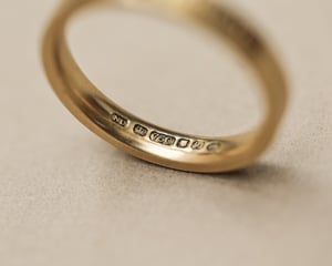 Image of 18ct yellow gold 3mm matte finish flat court ring