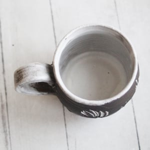 Image of Pottery Mug in Earthy Dark Brown Raw Stoneware Clay, 12 Ounce Coffee Cup, Made in USA