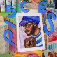 Image 1 of PISCES Star Sign Character Original Watercolor