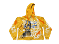Image 1 of Sade Adu black panther kanji art dept screen print yellow/white/orange hoodie