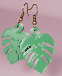 Image 1 of Monstera Earrings – Nature-Inspired Elegance