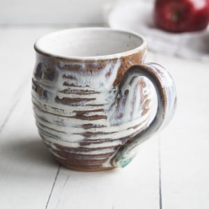 Image of Rustic Love Mug, Gorgeous Earthy Mug with Melting Marshmallow Glaze, 14 Ounce, Made in USA