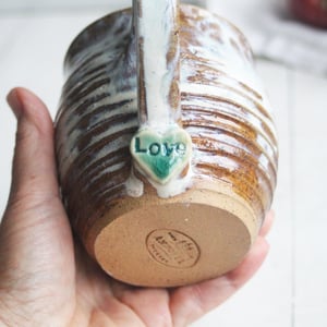 Image of Rustic Love Mug, Gorgeous Earthy Mug with Melting Marshmallow Glaze, 14 Ounce, Made in USA