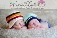 Image 5 of Soft Striped Crochet Beanie – Newborn Baby Boy Gift