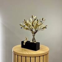 Image 3 of Bronze Olive Tree & Sitting Couple 30cm
