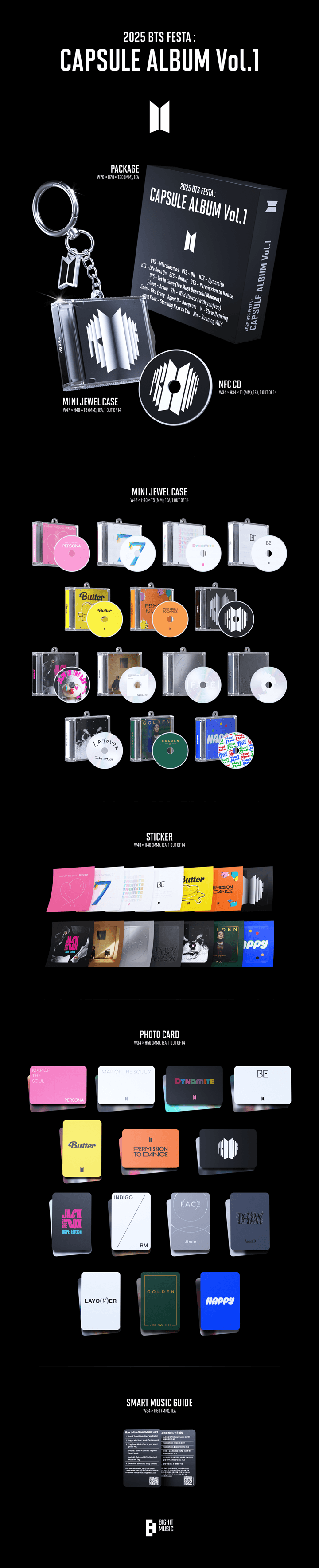 Image of [PRE-ORDER] BTS 2025 FESTA : Capsule Album Vol.1 + Weverse Shop POBs