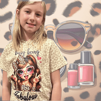 Image 3 of NEW!!! Fabulous Tee - Kids Youth Teen Girls Cool Pretty Leopard Print Bling T-shirt