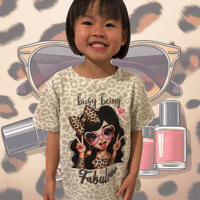 Image 2 of NEW!!! Fabulous Tee - Kids Youth Teen Girls Cool Pretty Leopard Print Bling T-shirt
