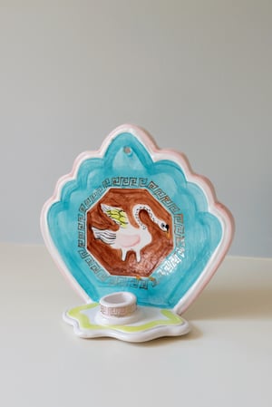 Image of Silver Lustreware Wall Sconce - Swan I