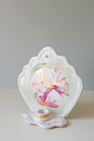 Image of Pink Lustreware Wall Sconce - Goldfinch & Oak I