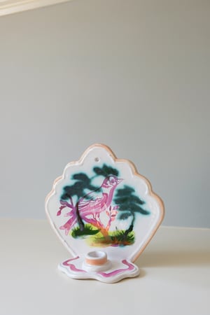 Image of Pink & Copper Lustreware Wall Sconce - Goldfinch 