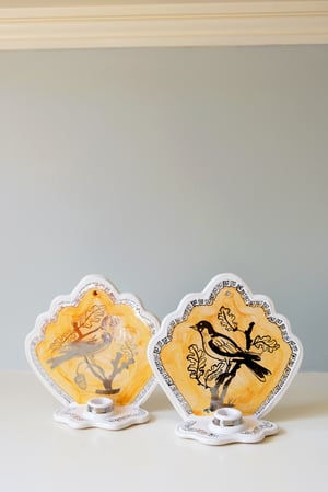 Image of Silver & Rutile Lustreware Wall Sconce - Goldfinch