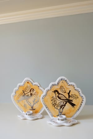 Image of Silver & Rutile Lustreware Wall Sconce - Goldfinch