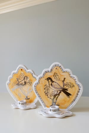 Image of Silver & Rutile Lustreware Wall Sconce - Goldfinch I