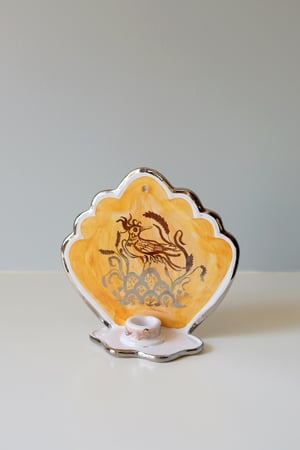 Image of Silver & Rutile Lustreware Wall Sconce - Smaller size - Bird