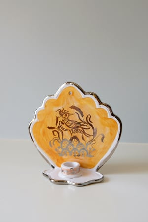 Image of Silver & Rutile Lustreware Wall Sconce - Smaller size - Bird
