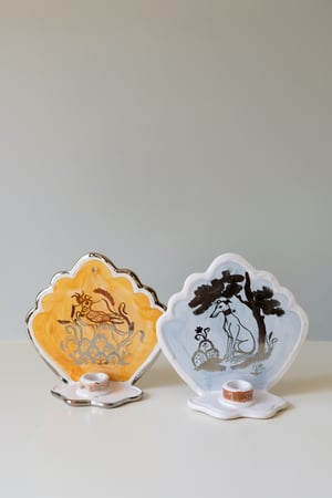 Image of Silver & Rutile Lustreware Wall Sconce - Smaller size - Bird