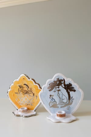 Image of Silver & Rutile Lustreware Wall Sconce - Smaller size - Bird