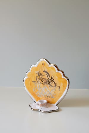 Image of Silver & Rutile Lustreware Wall Sconce - Smaller size - Bird