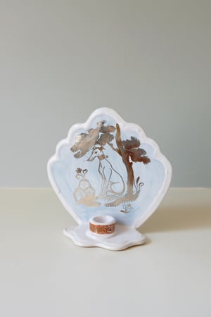 Image of Silver Lustreware Wall Sconce - Smaller size - Whippet