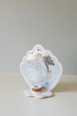 Image of Silver Lustreware Wall Sconce - Smaller size - Whippet