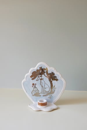 Image of Silver Lustreware Wall Sconce - Smaller size - Whippet