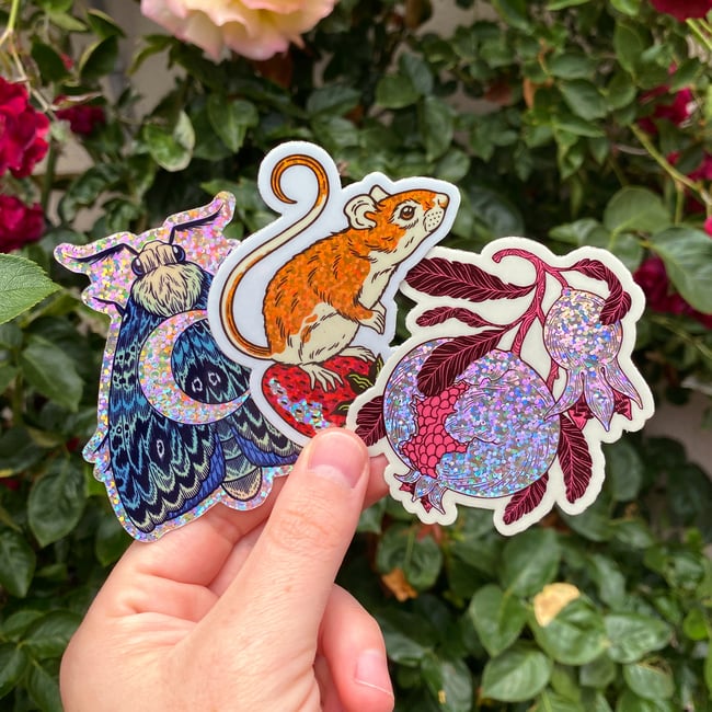 Pomegranate Sparkle Sticker