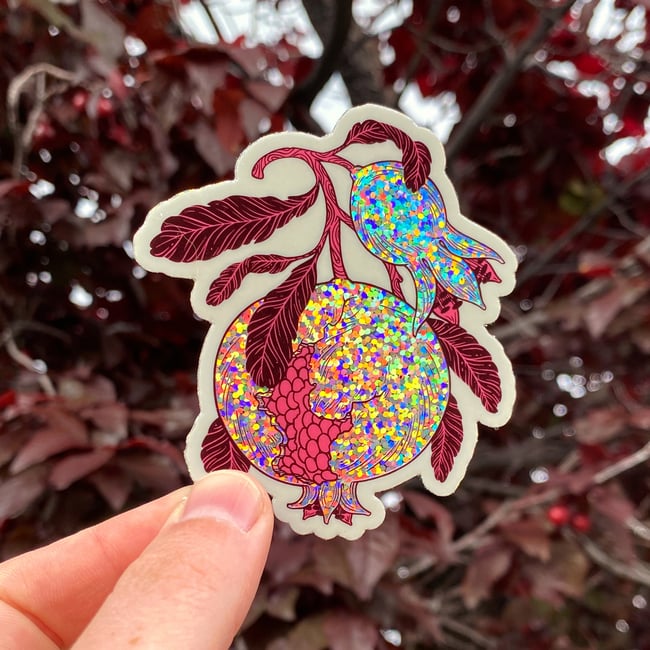 Pomegranate Sparkle Sticker