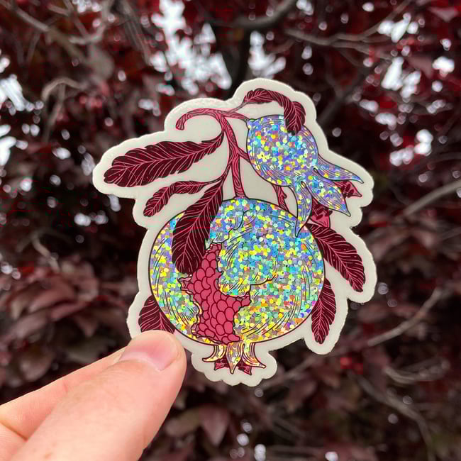 Pomegranate Sparkle Sticker