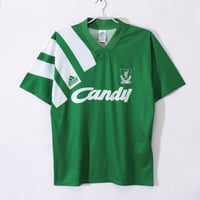 Image 1 of Liverpool Away FC Kit 1991–92 – Vintage Retro Classic (Candy Green Edition)