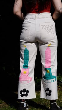 Image 2 of Leavers cords inspired illustrated jeans