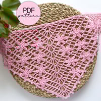 Image 1 of Crochet Pattern: Floral Mesh Bandana