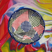 Image 1 of Checker Patchwork Shallow Bowl