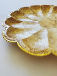 Image 3 of Vintage Capiz Tray with Brass Edging
