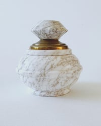 Image 3 of Vintage Stone & Brass Lidded Container