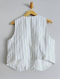 Image 3 of Gap Sz. L Linen Pinstripe Vest
