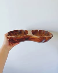 Image 2 of Vintage Teak Clamshell Serving Dish
