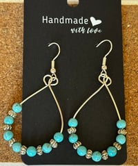 Image 2 of Dangle Turquoise Earrings 