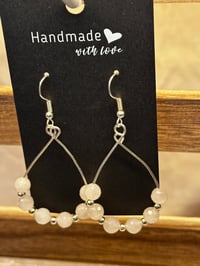 Image 2 of Dangle Rose Crystal Earrings 