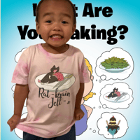 Image 1 of "What Are You Making?" Book Tee - Kids Girls and Boys Lavender Pink Tiedye Shirt - Rat-Brain Jell-o