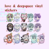 Image 1 of Love & Deepspace Glitter Vinyl Stickers