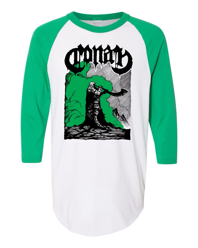 Image of Horn Blower White / Green Baseball Shirt