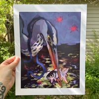 Image 3 of sparkling streams heron print